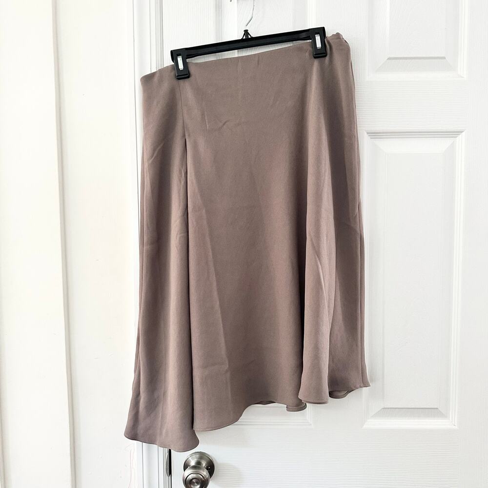 Spanx Beige Nude Satin Back Asymmetry Skirt Classic Neutral Care Free NWT Large